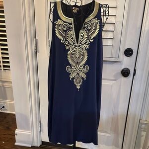 Lilly Pulitzer Navy and Gold Mini Dress